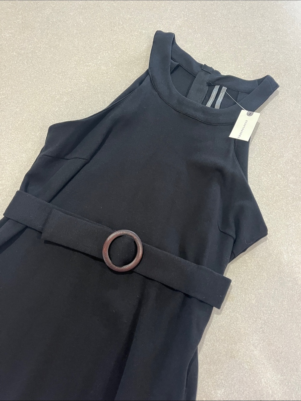 Anthropologie Black Belted stop